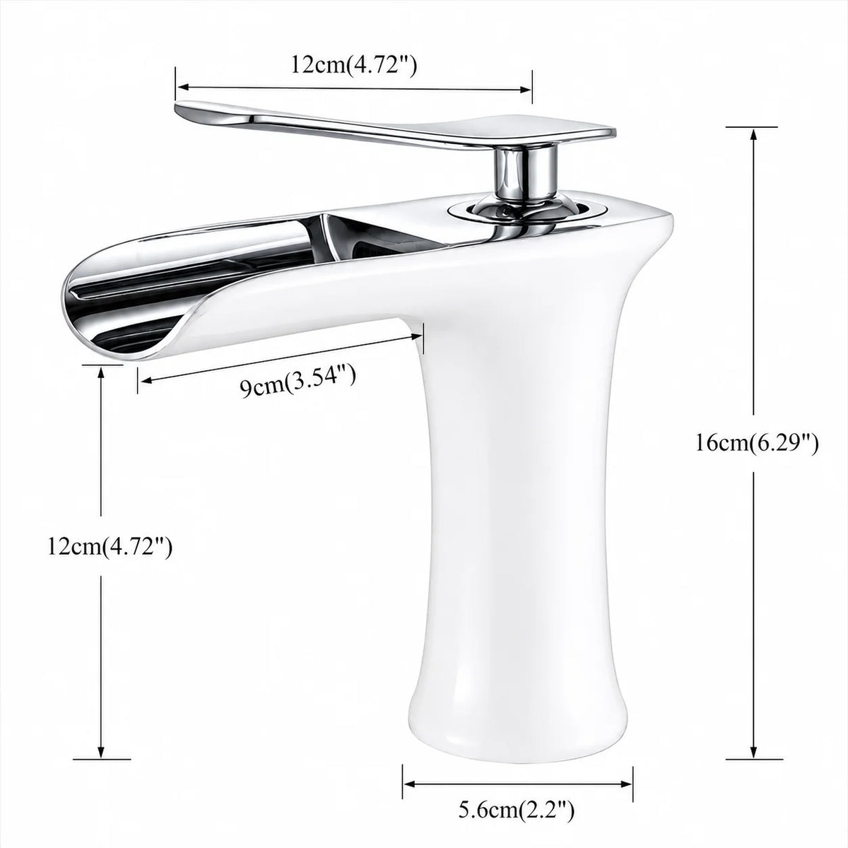 Robinet de salle de bain cascade en laiton