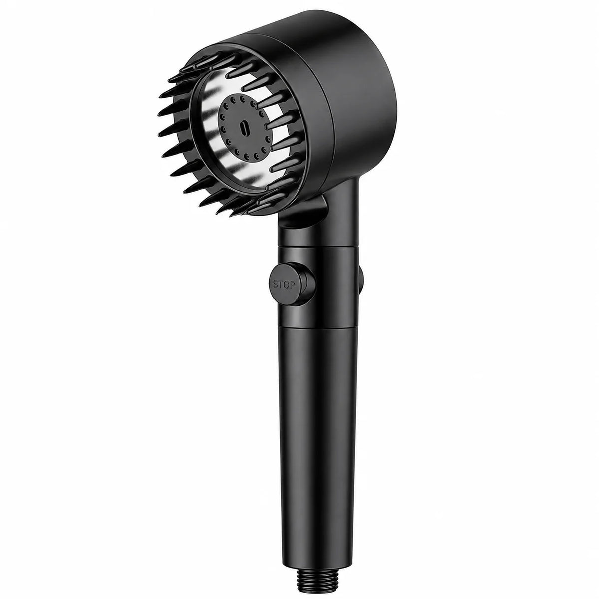 Pommeau de Douche Anti-Calcaire Noir/Gris Brossé haute pression