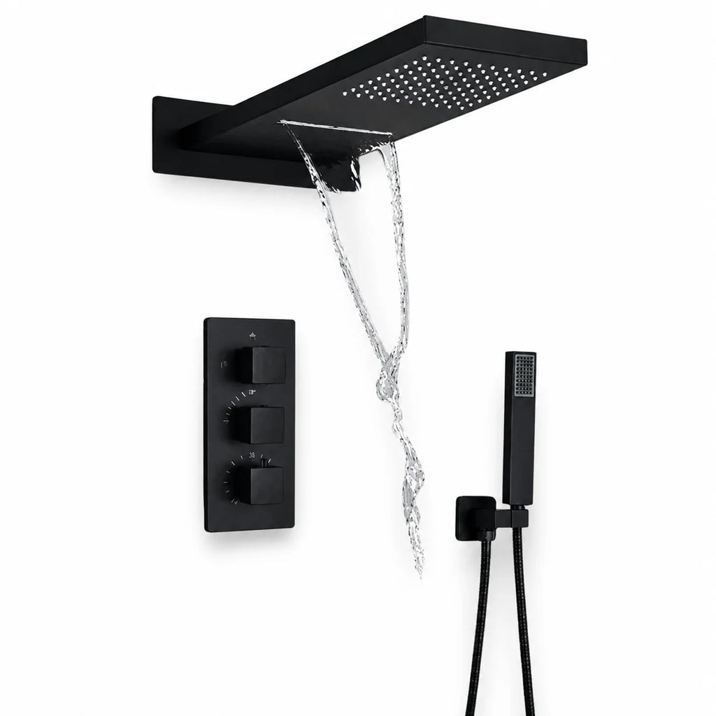 Colonne de douche encastrable noir mat