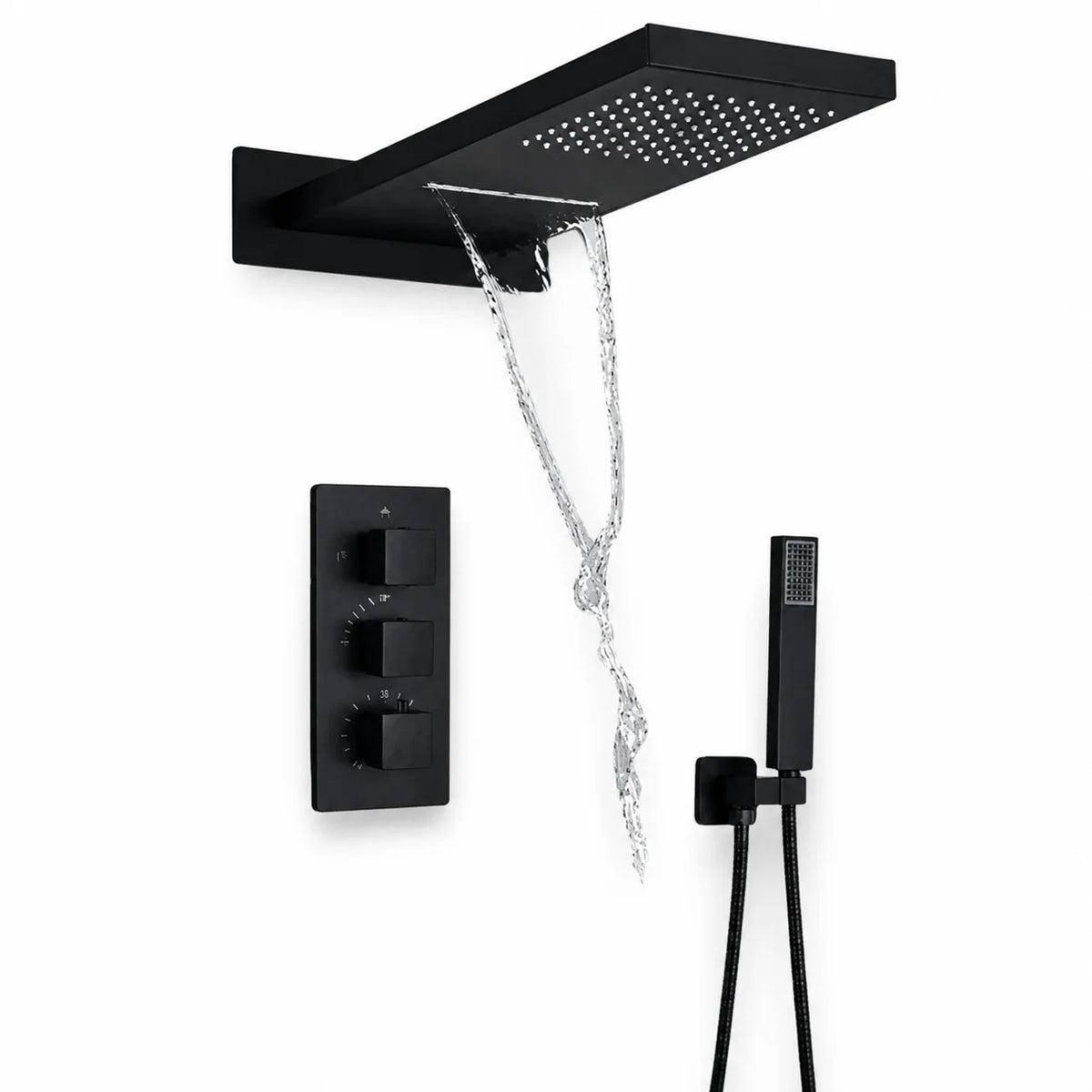 Colonne de douche encastrable noir mat