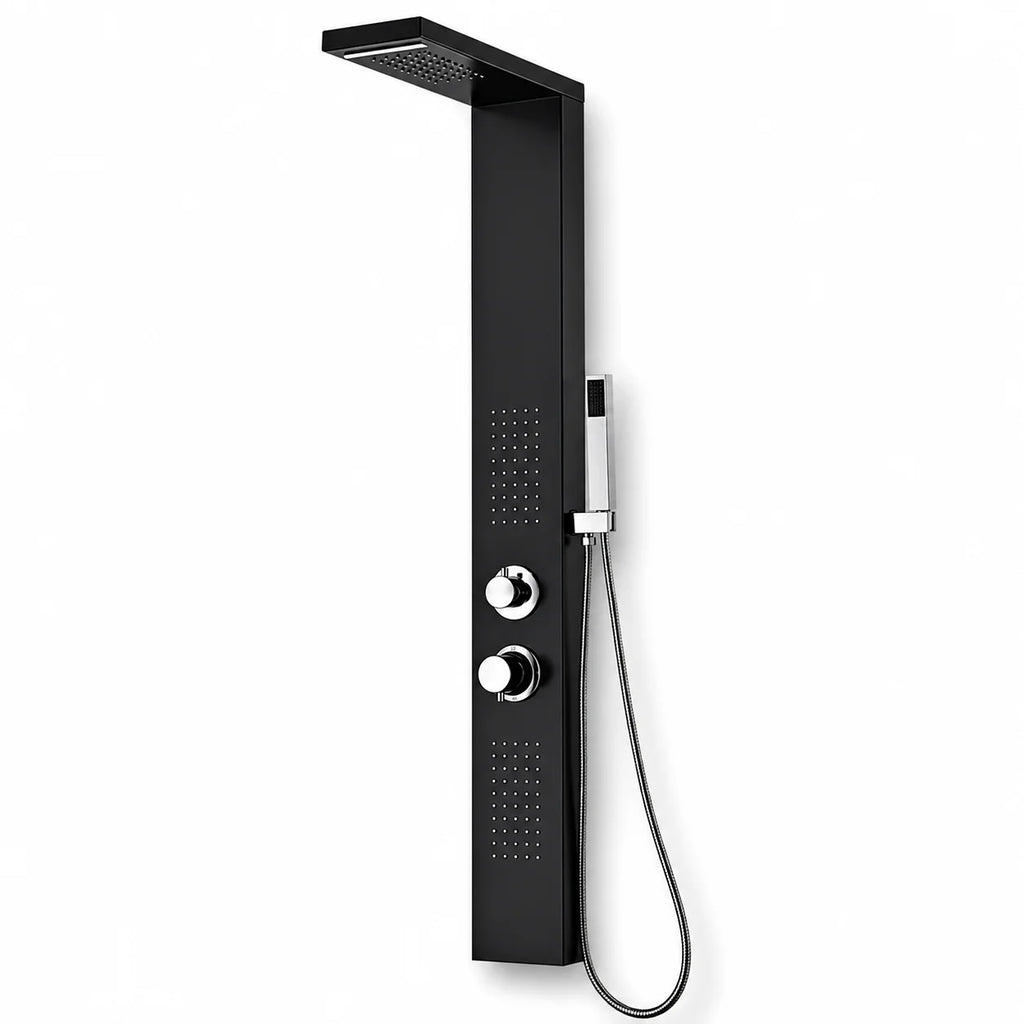 Colonne de Douche Hydromassante Noir Mat 4 Jets