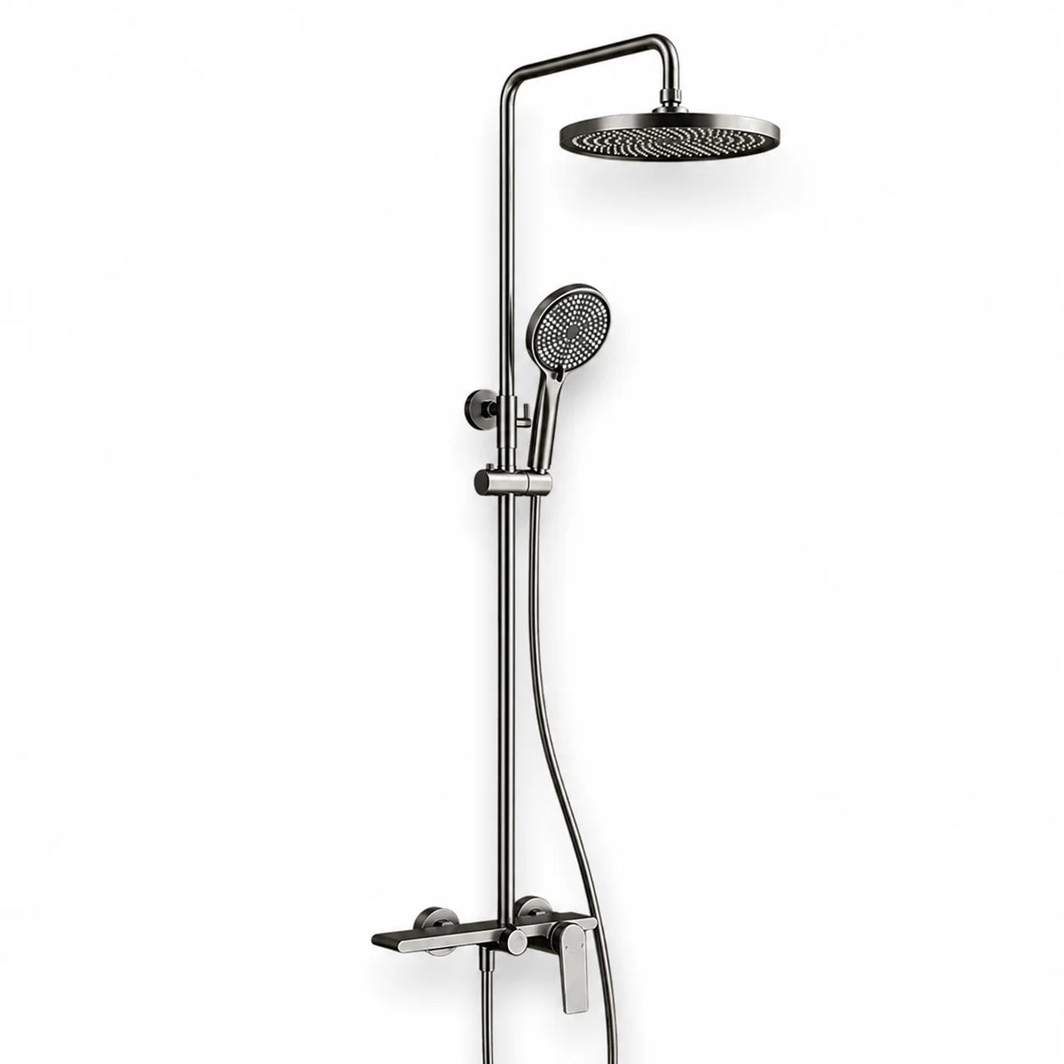 Colonne de douche thermostatique gris brossé