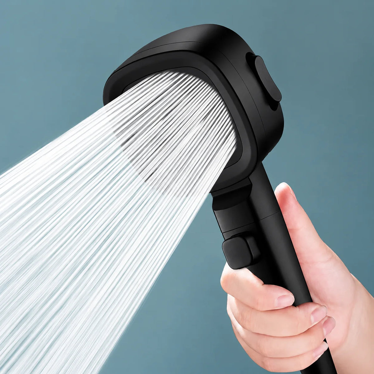 Pommeau de douche anti-calcaire - haute pression - Noir
