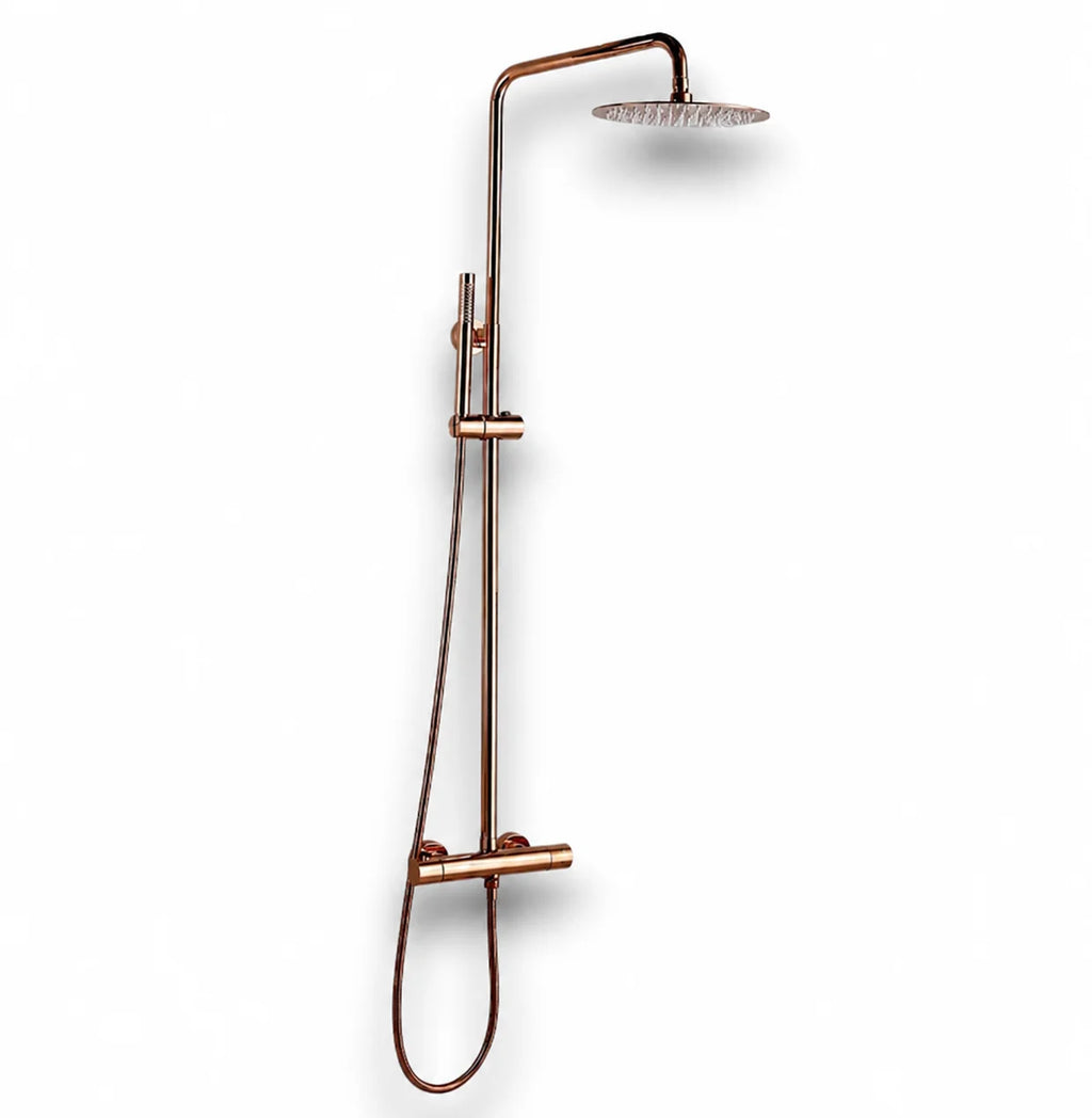 Colonne de douche thermostatique Or rose brossé