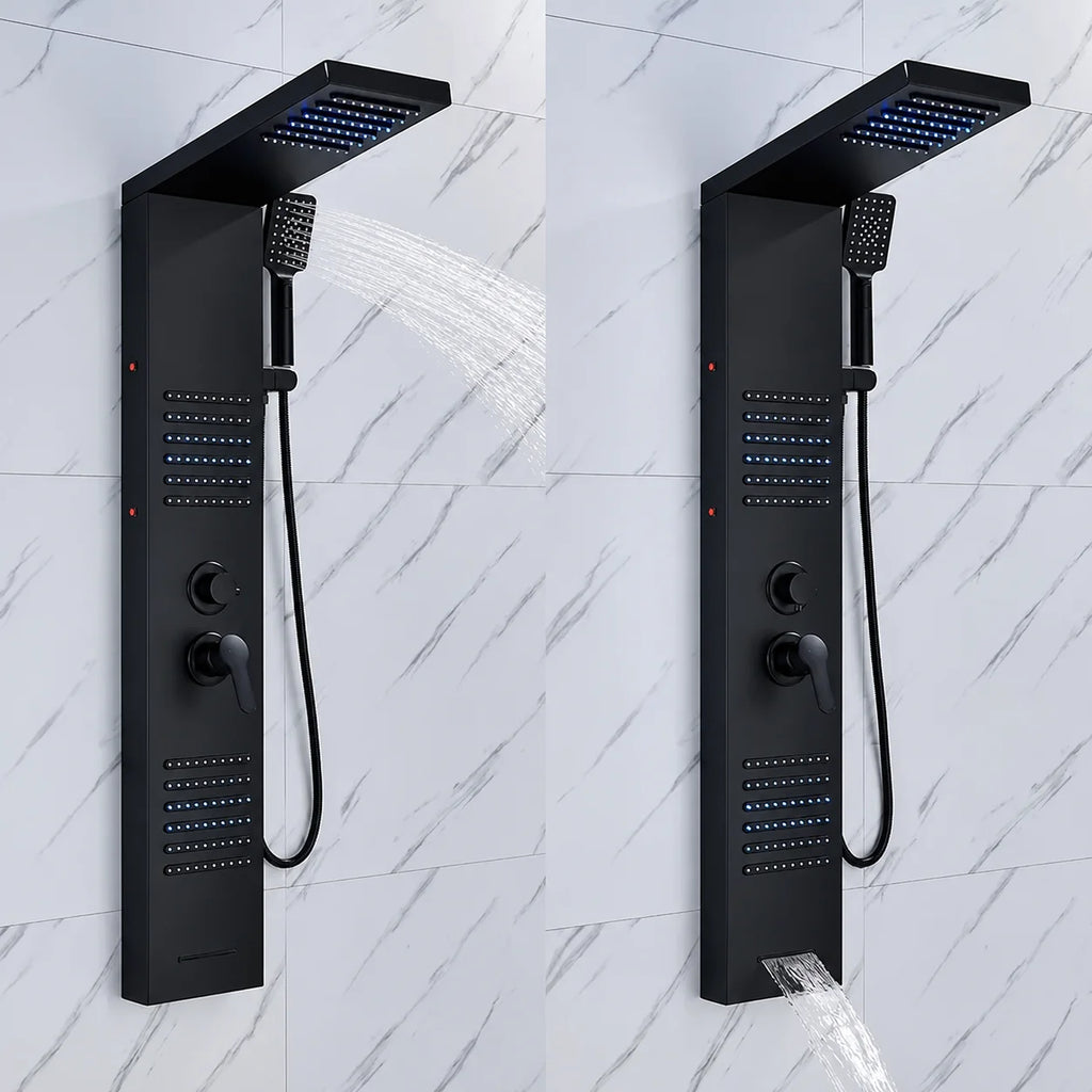 Colonne de douche hydromassante noir