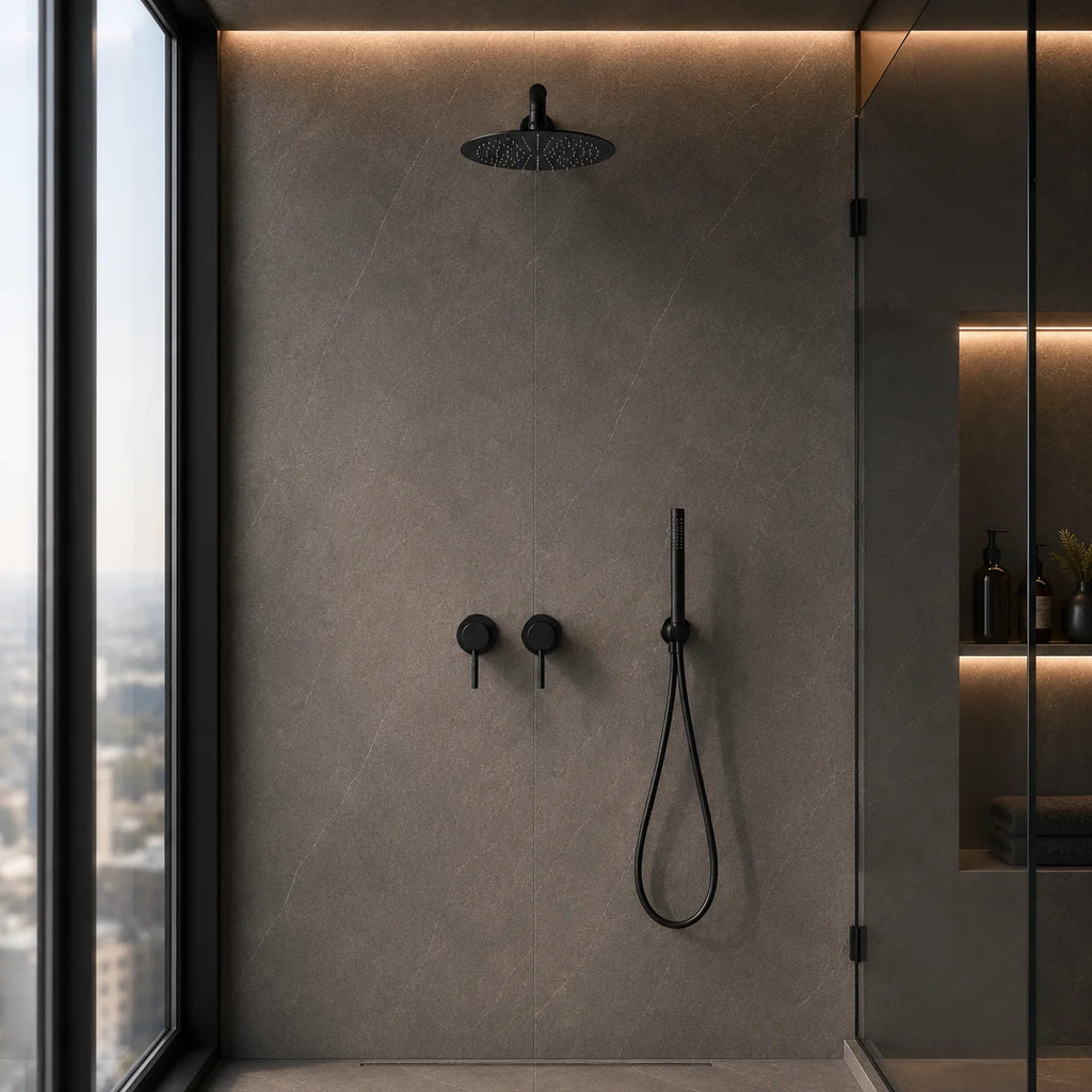 Colonne de douche encastrable noir mat