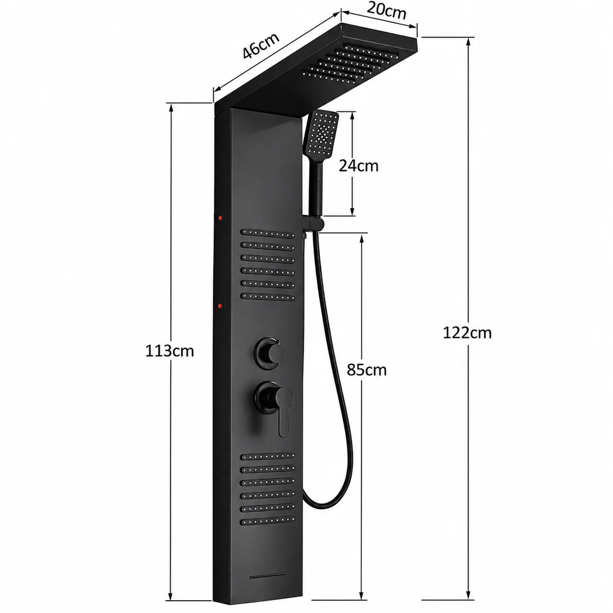 Colonne de douche hydromassante noir