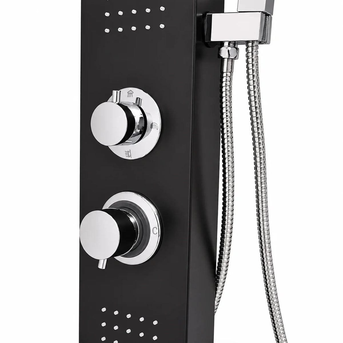 Colonne de Douche Hydromassante Noir Mat 4 Jets