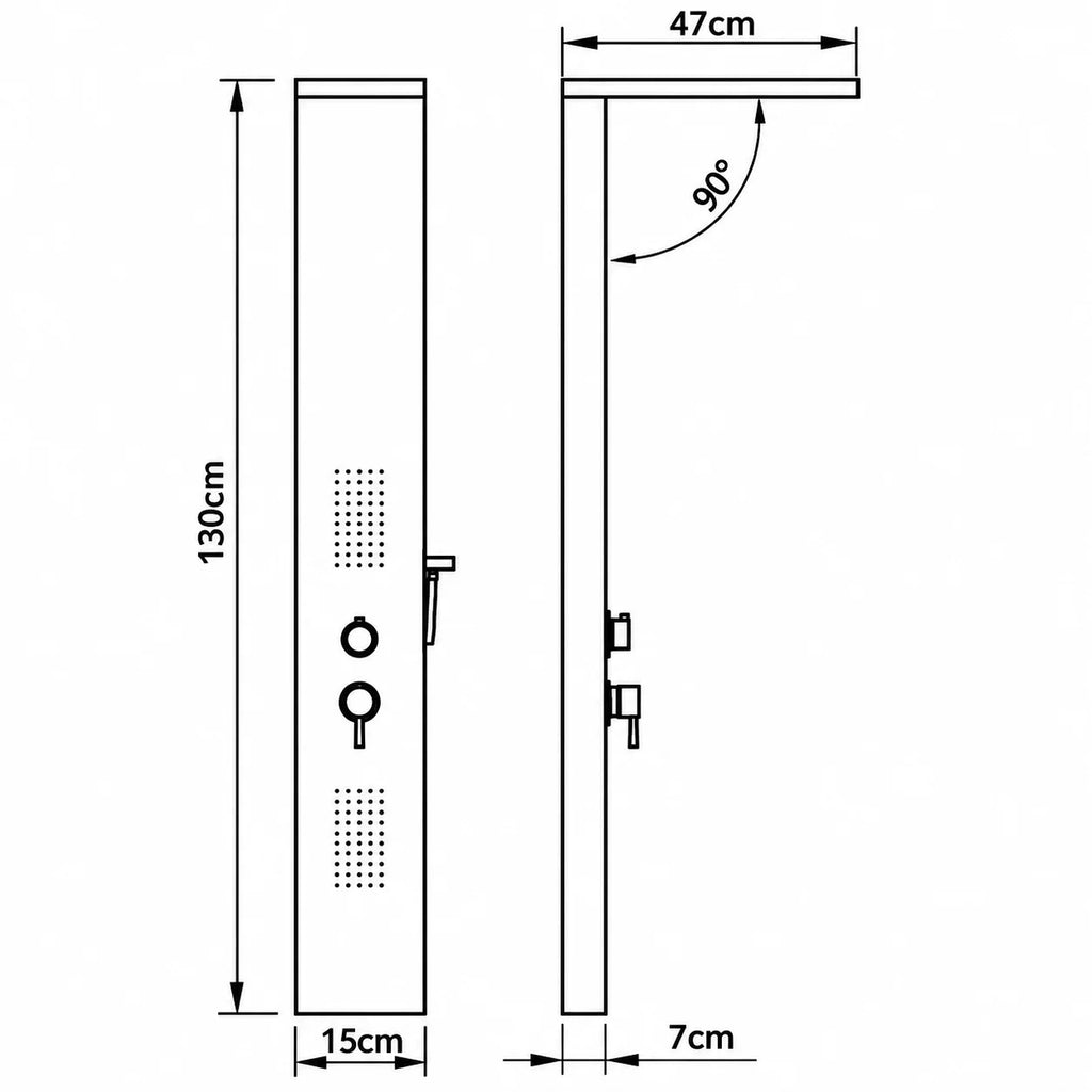 Colonne de Douche Hydromassante Noir Mat 4 Jets