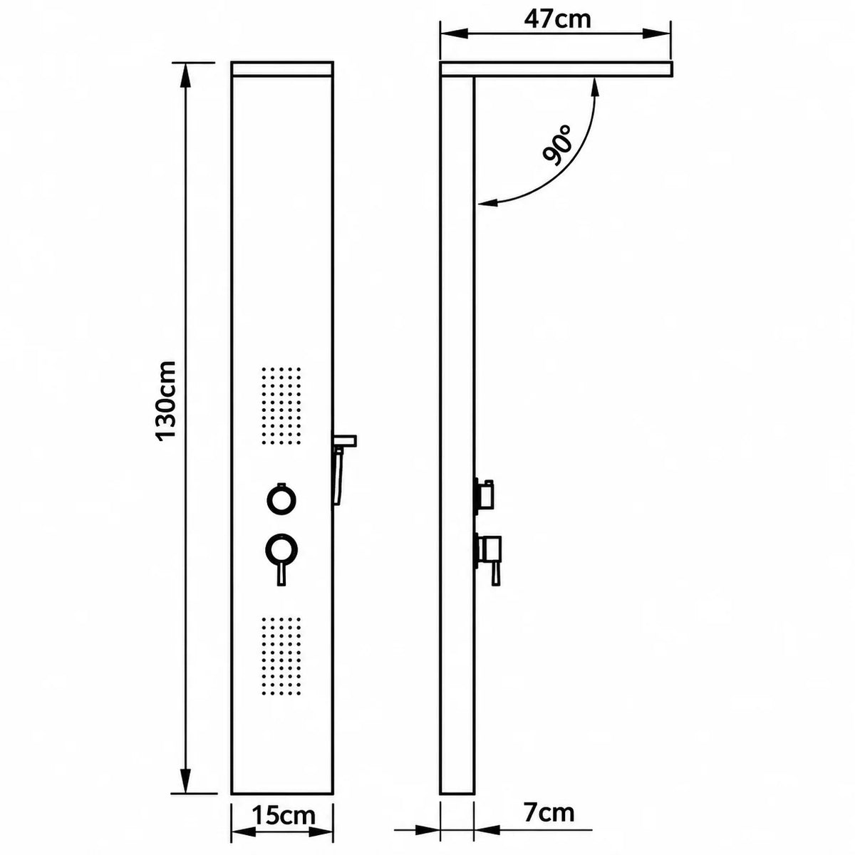Colonne de Douche Hydromassante Noir Mat 4 Jets
