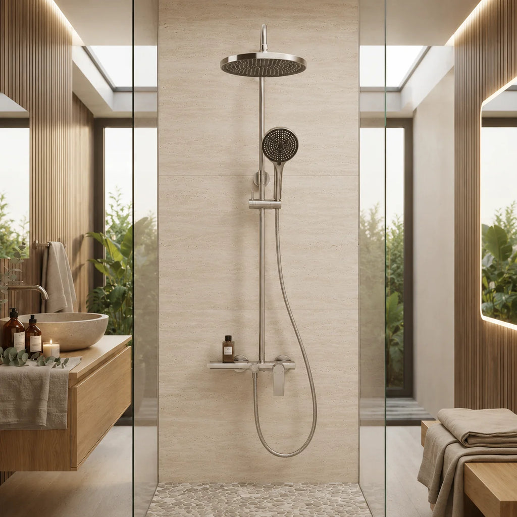 Colonne de douche thermostatique chrome
