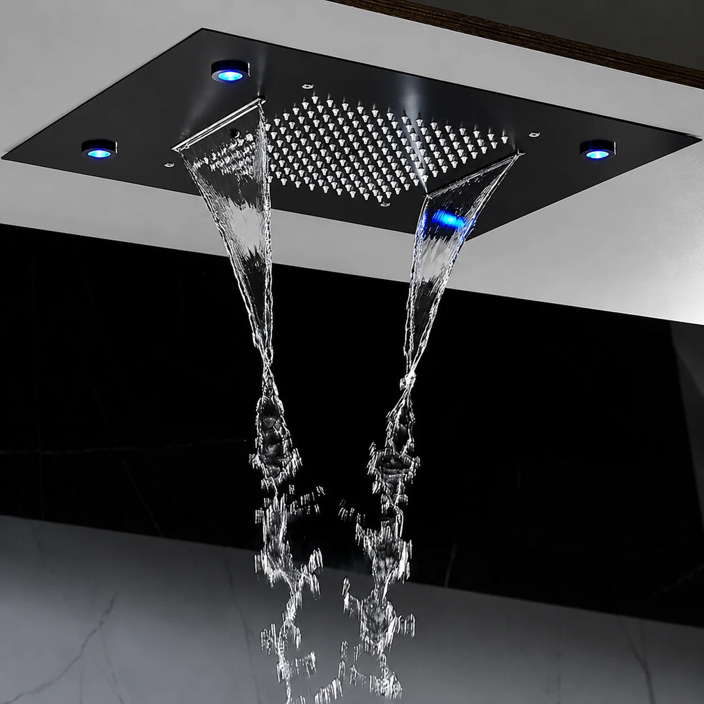 Colonne de douche encastrable noir mat