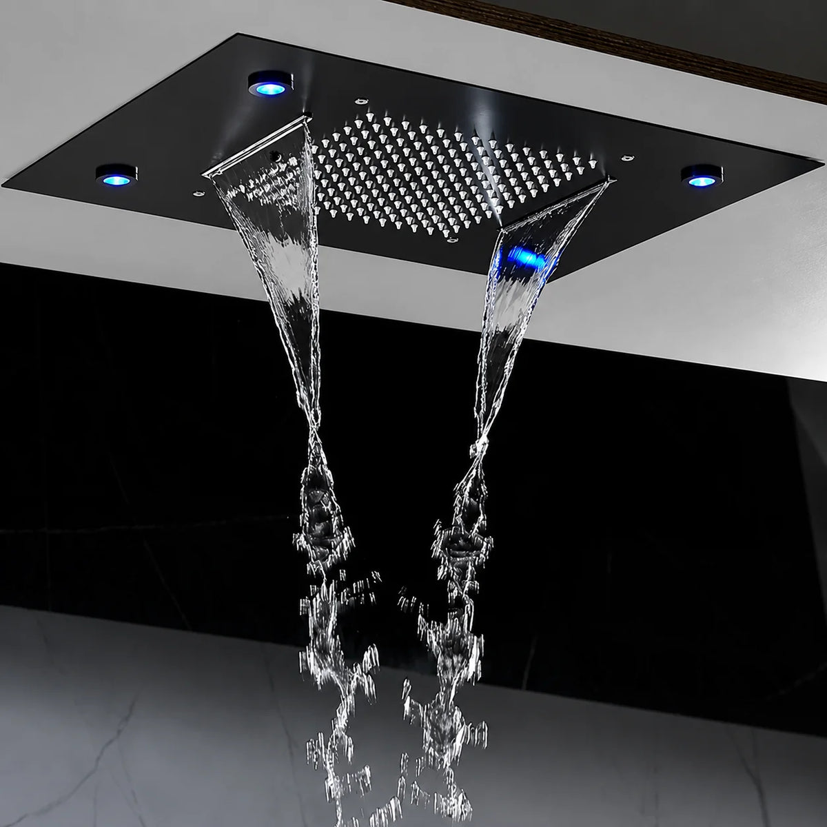 Colonne de douche encastrable noir mat