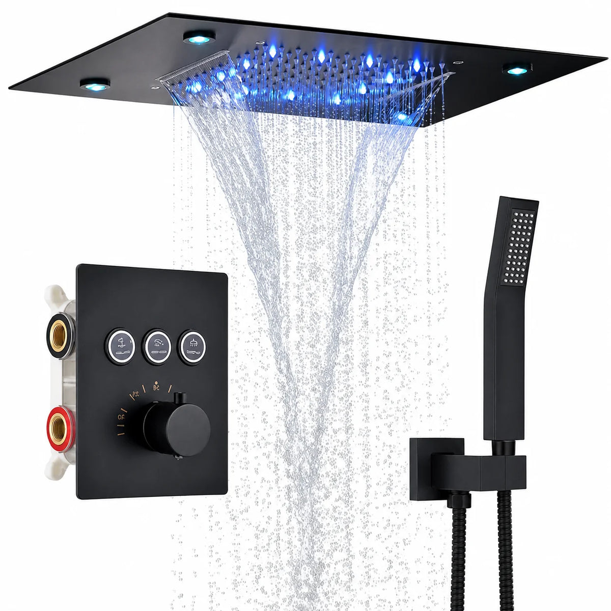 Colonne de douche encastrable noir mat