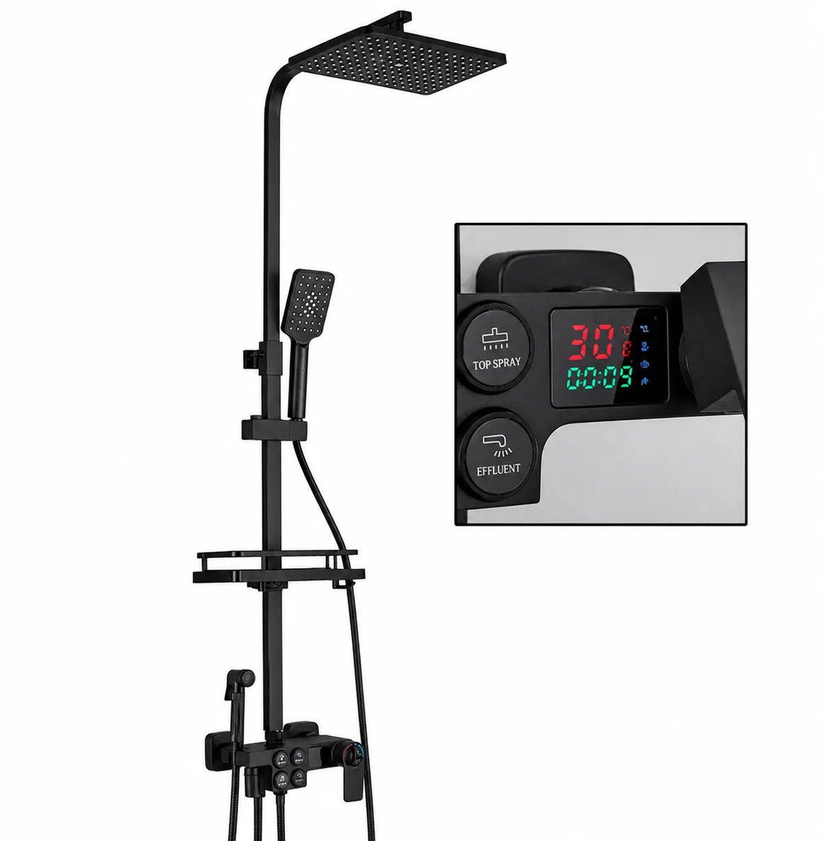 Colonne de douche thermostatique Noir mat