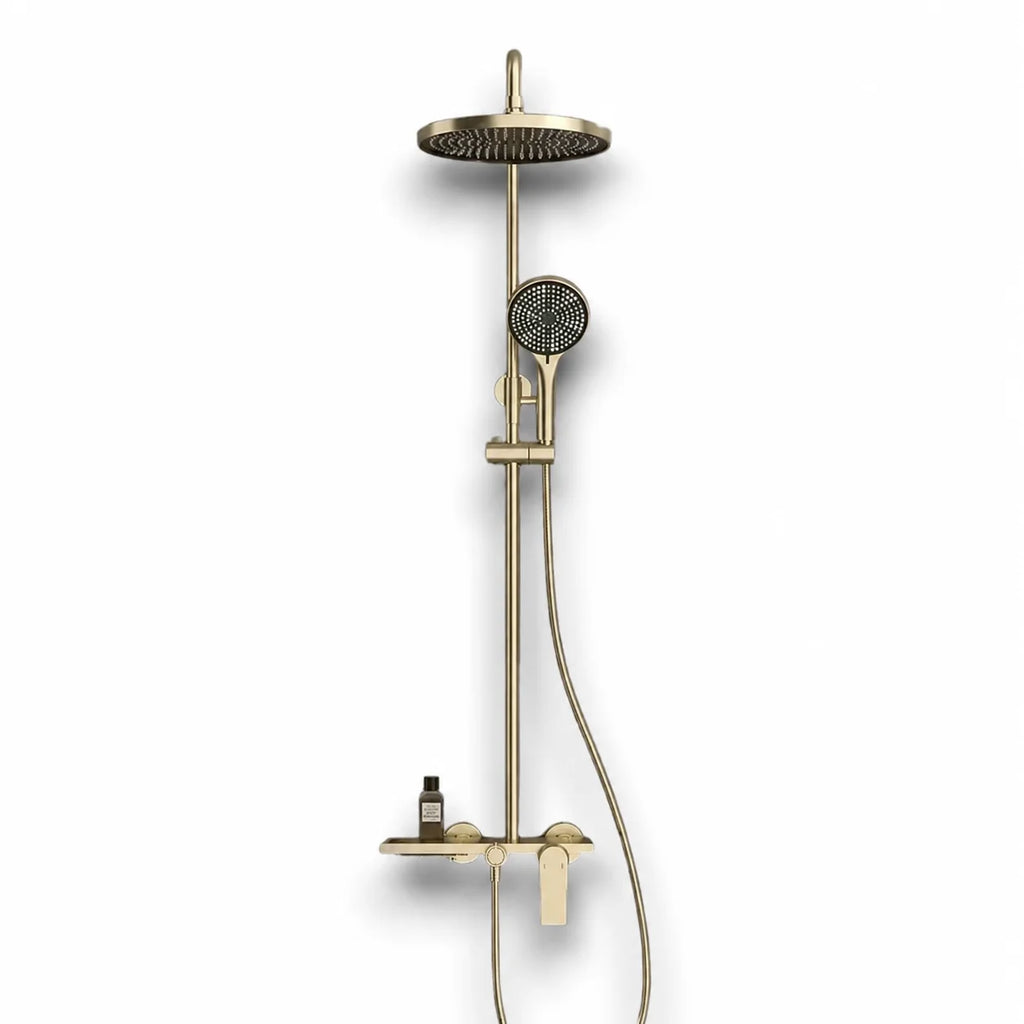 Colonne de douche thermostatique or brossé
