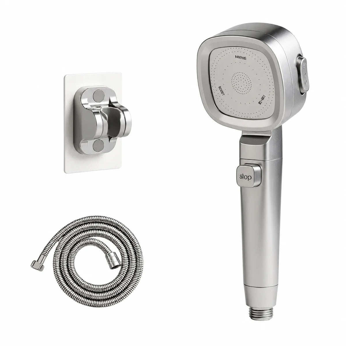 Pommeau de Douche Anti-Calcaire Chrome Kit Complet