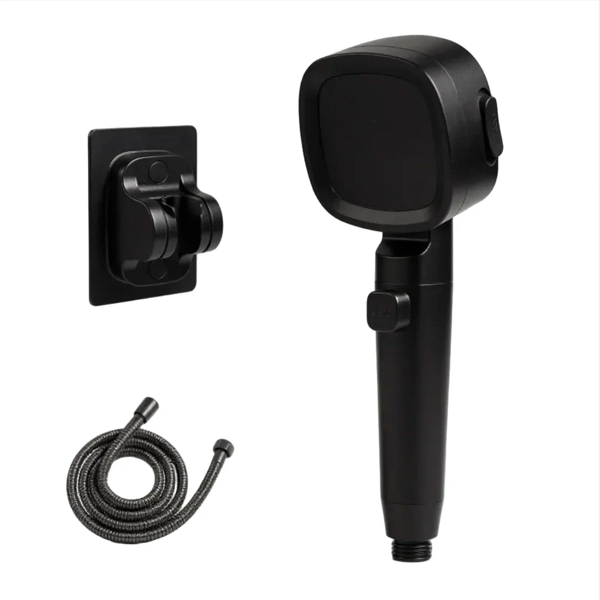 Pommeau de Douche Anti-Calcaire Noir Kit Complet