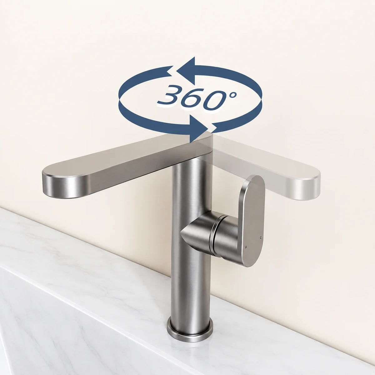Robinet Salle de Bain Gris 360° 3