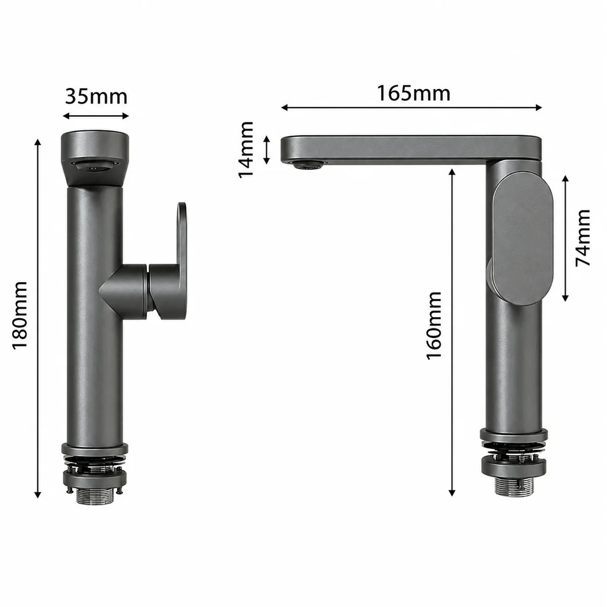 Robinet Salle de Bain Gris 360° 6