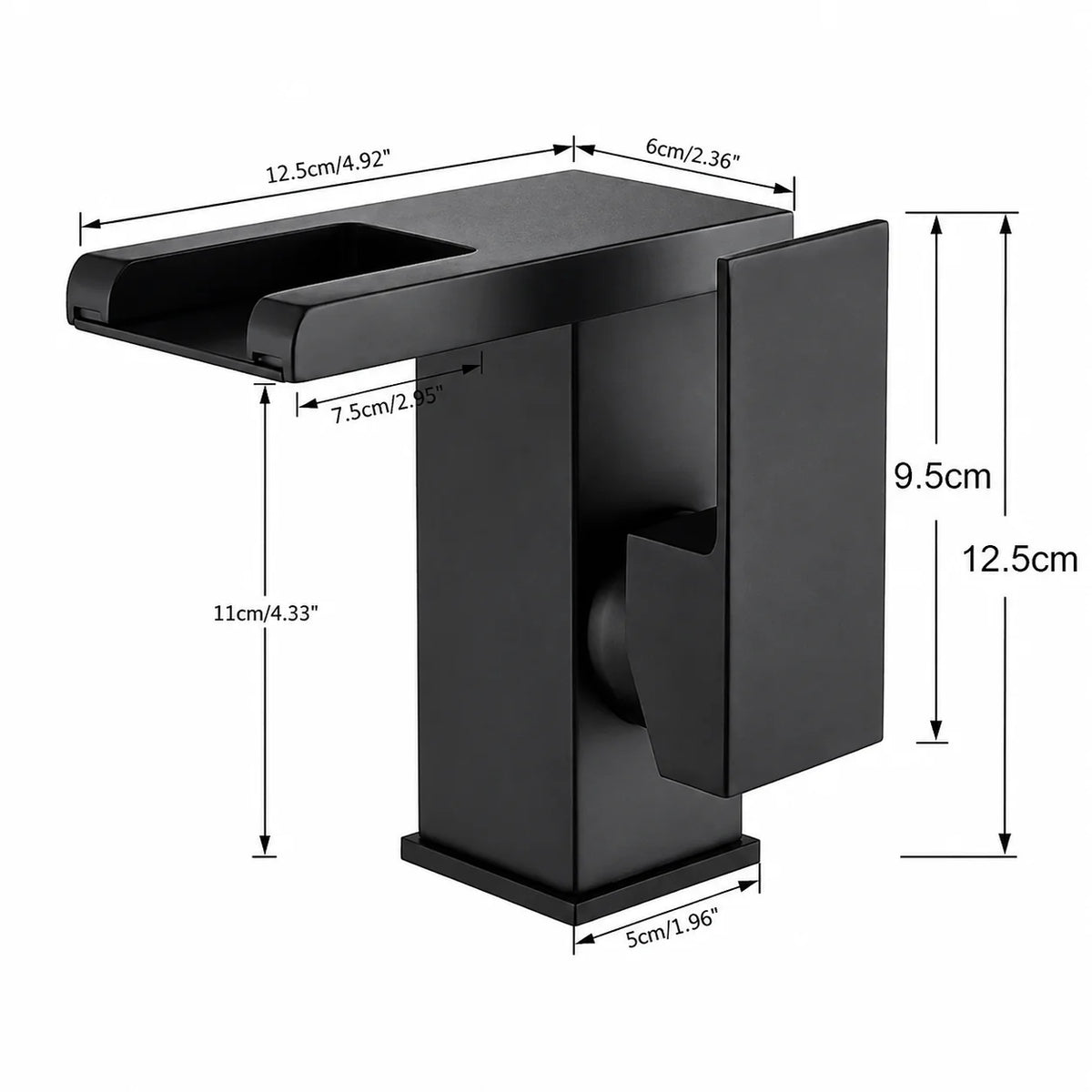 Robinet cascade LED Noir Mat 2