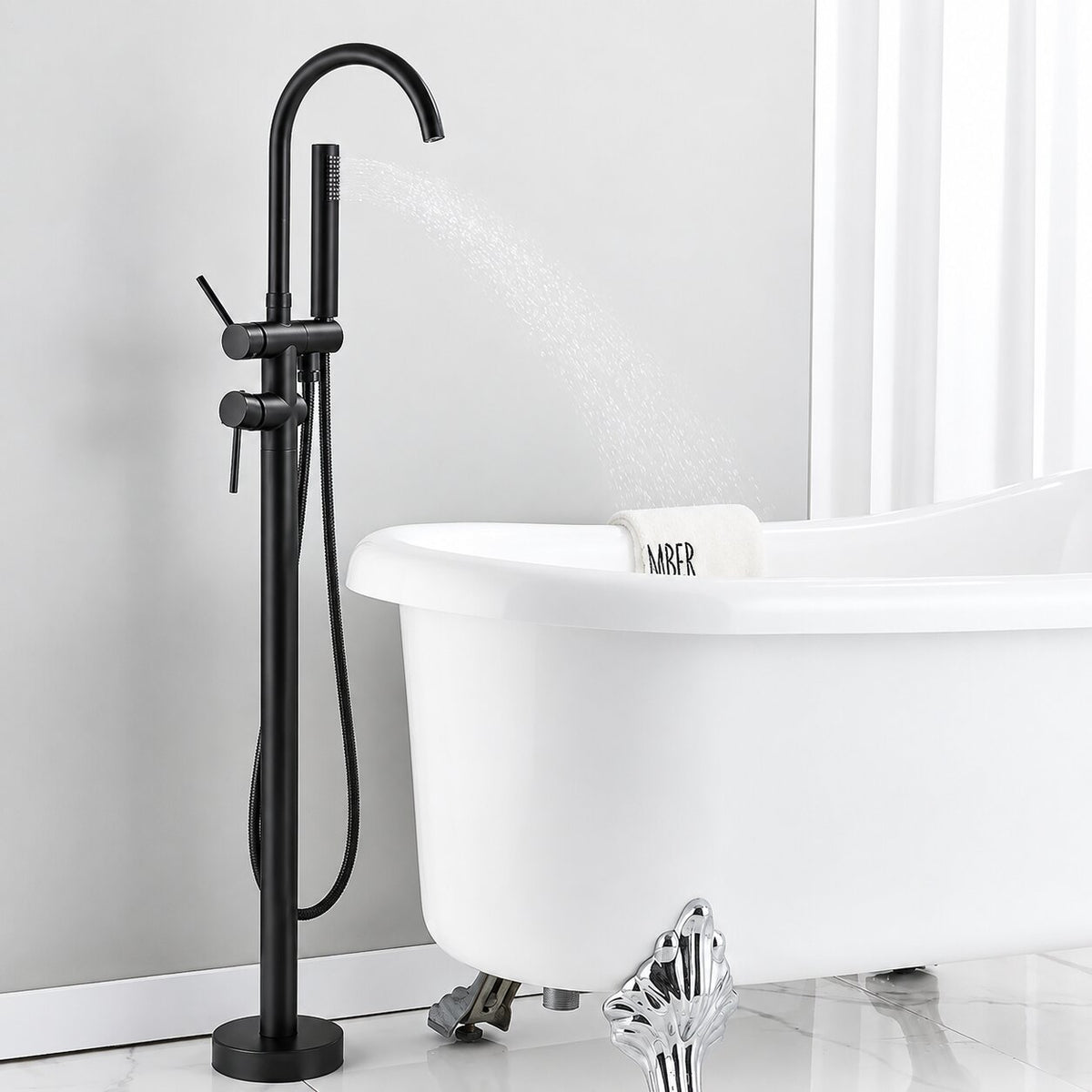 Robinet de Baignoire sur Pied Col de Cygne 3