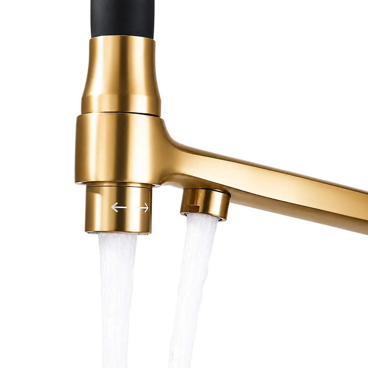 Robinet de Cuisine Douchette Double Bec or zoom