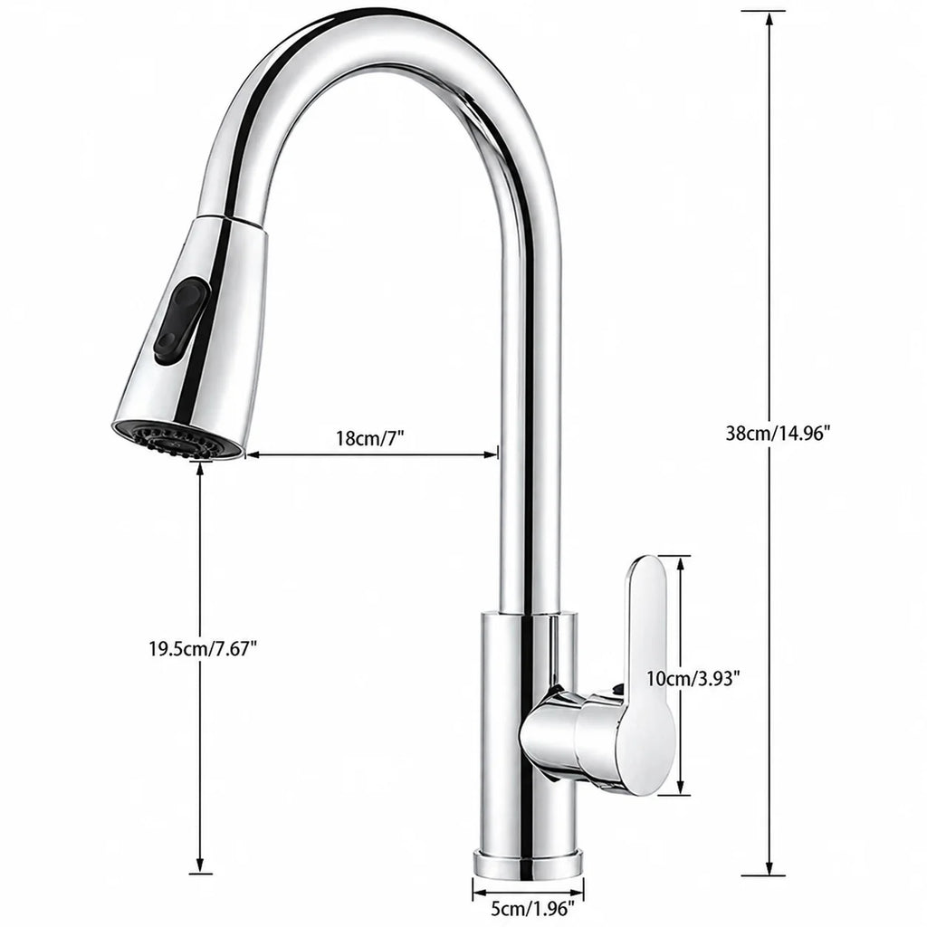 Robinet de Cuisine Douchette dimensions 