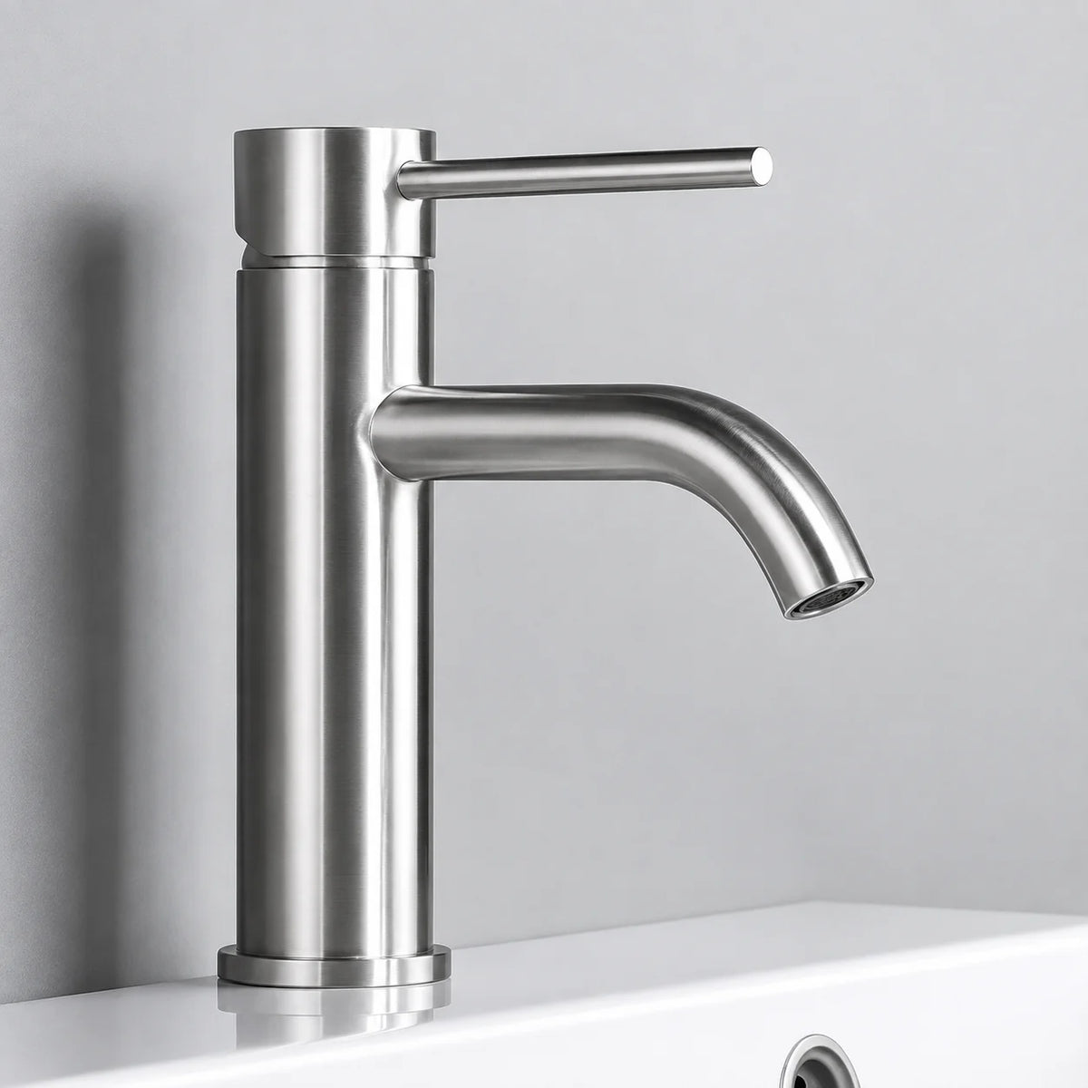 Robinet de Salle de Bain Gris Brossé 1