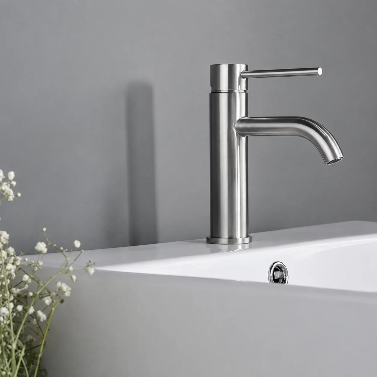 Robinet de Salle de Bain Gris Brossé 2