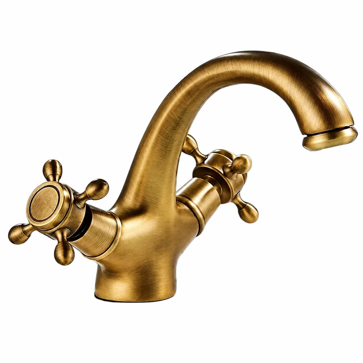 Robinet de salle de bain antique en laiton 3
