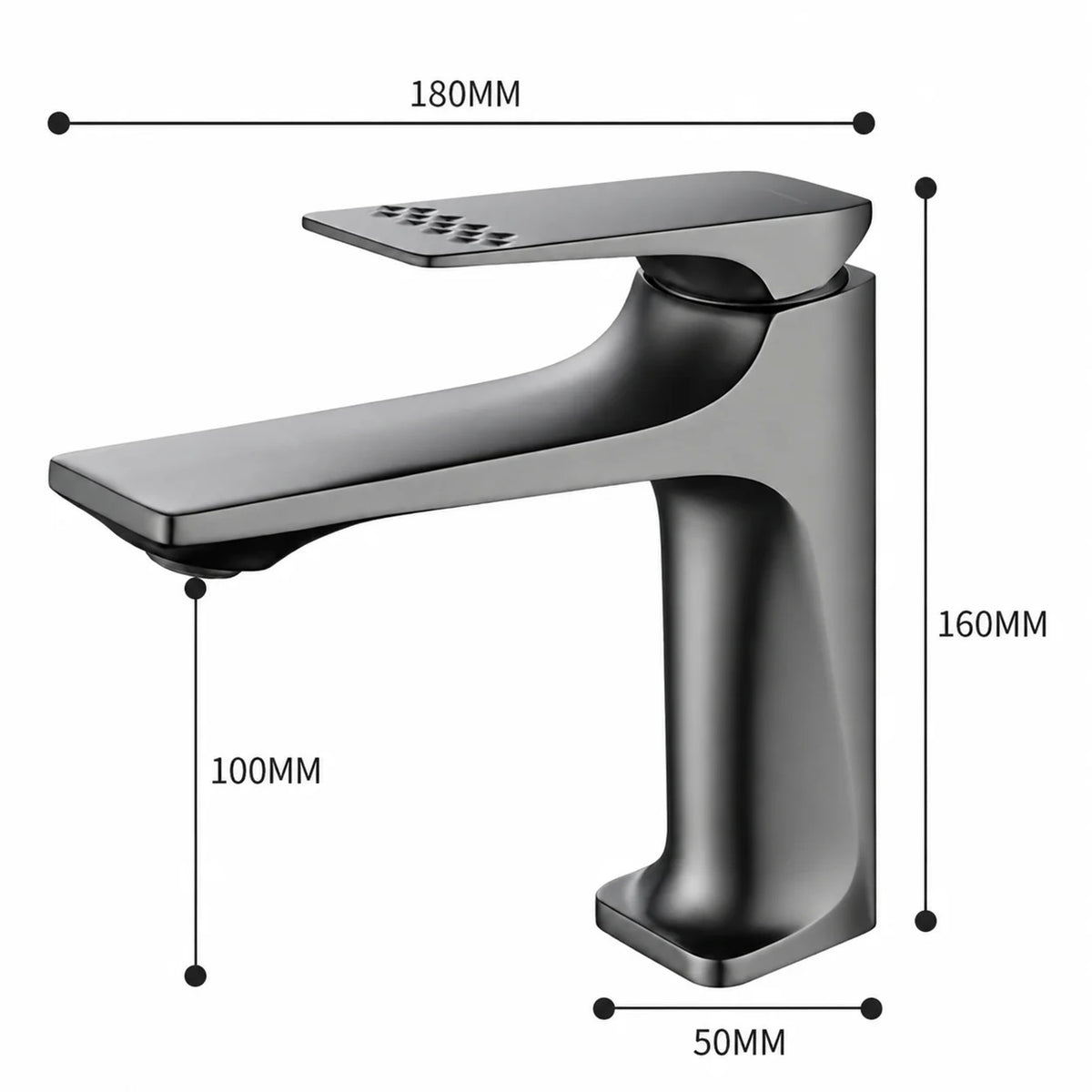 Robinet de salle de bain en laiton Gris brosse dimensions