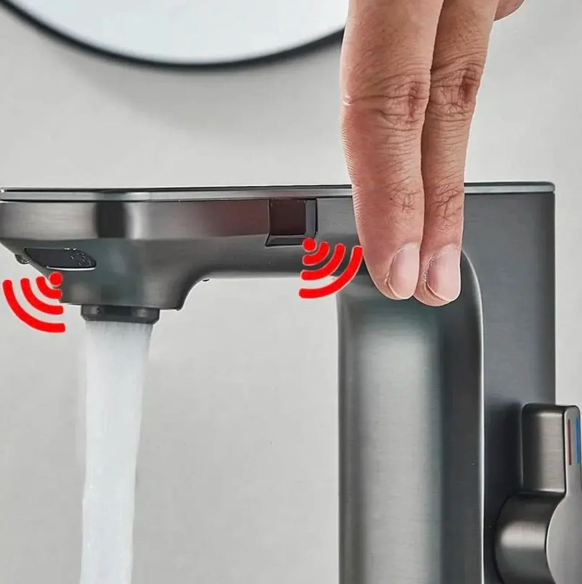 Robinet de salle de bain sans contact digital action