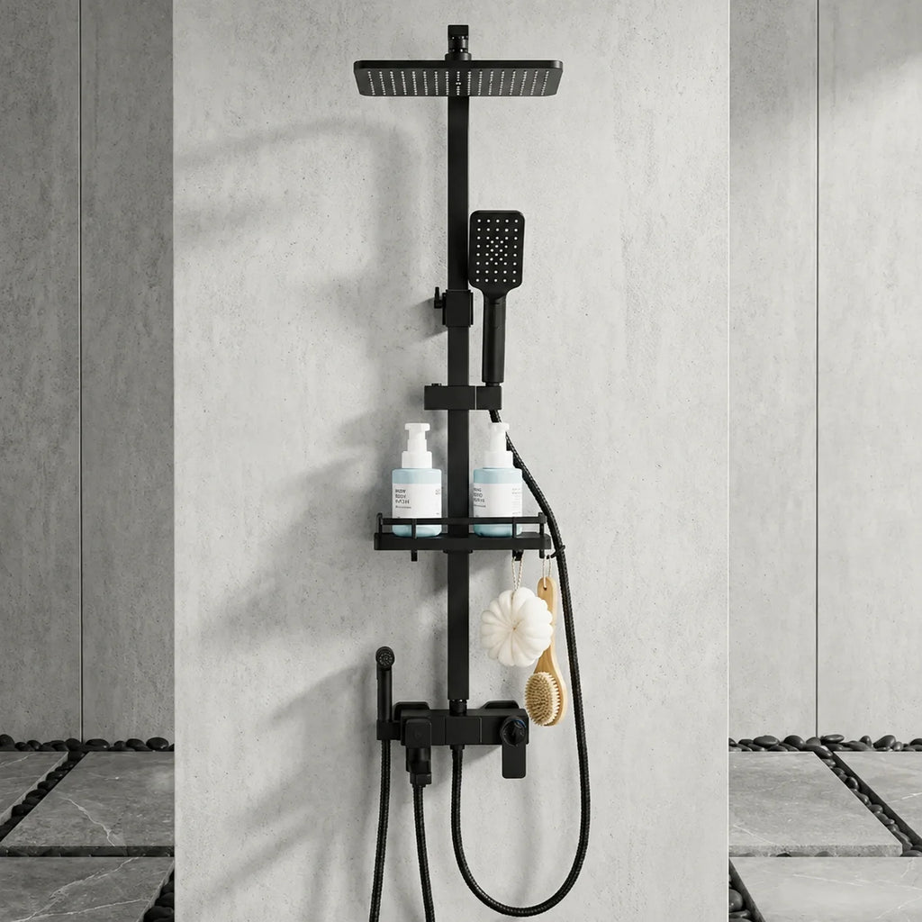 Colonne de Douche Thermostatique Noir Mat